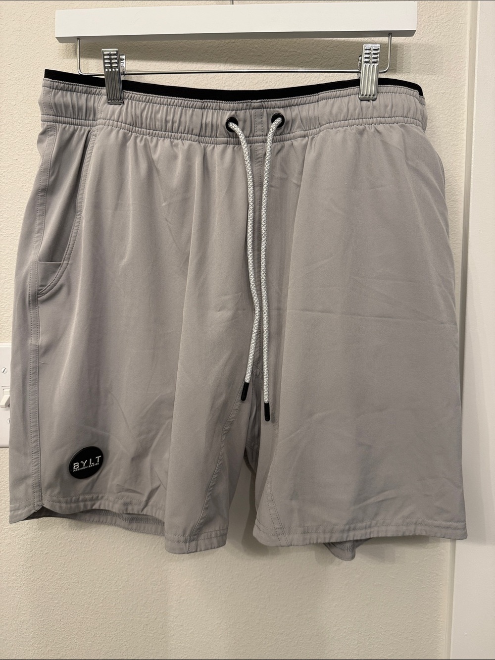 BYLT Basics Active+ Short, Light Gray Athletic Drawstring